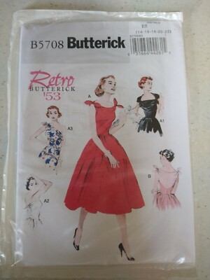 Butterick Patterns 50er Jahre Kleid B5708 Gr. A5 6-8-10-12-14 Misses Hobby Silvester