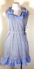 Love MOSCHINO Blue Black Plaid Sleeveless Summer Dress Peter Pan Small 2 3 4 40