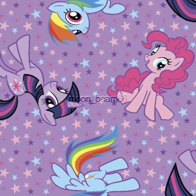 7 8 Yard My Little Pony Rainbow Dash Twilight Sparkle Pinkie Star Cotton Fabric eBay