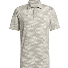 New Adidas Ultimate 365 Allover Silver Pebble Golf Polo Men's Medium IU4387