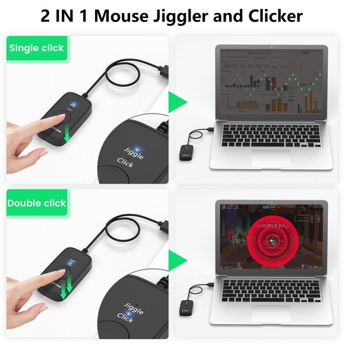 Mouse Jiggler Clicker 2 in 1 USB Port Mouse Mover For Computer With ON/Off - 第 6/7 張圖片