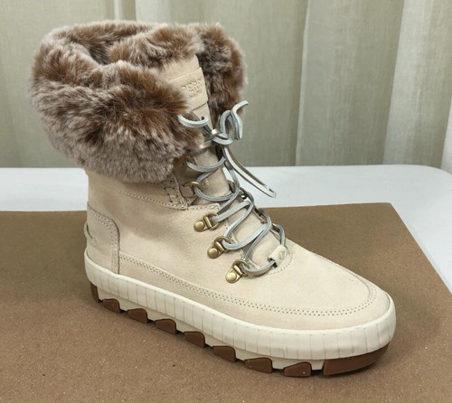 NEW Sperry Womens Torrent Faux Fur Lace-Up Waterproof Suede Boot US 8/39 Ivory - Picture 2 of 12