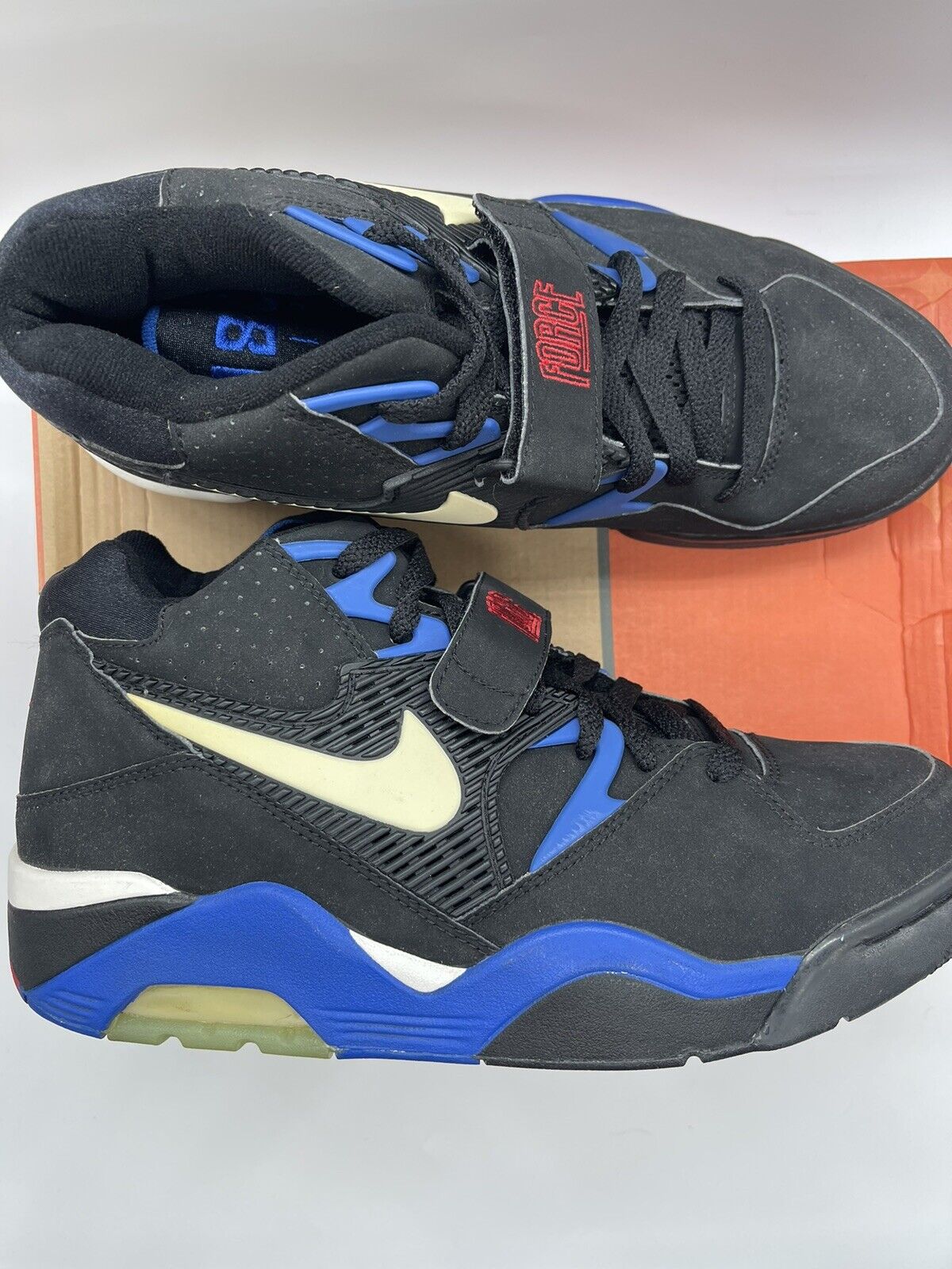 Ocultación grado Persona responsable Nike Air Force 180 Charles Barkley OG Black Sport Royal Blue 310095-011  Size 9 | eBay