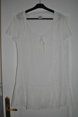 Tunique Blanche Jacqueline Riu - Taille 44 - Style élégant Manches Courtes - Occasion Très Bon état