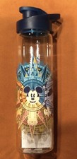Nuevo Contenedor Botella de Agua de Vidrio Brújula Mickey Mouse Disney World 4 Parques En Muy Buen Estado