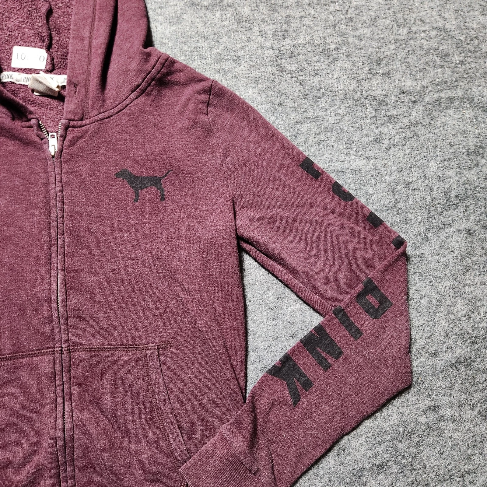 UNDERCOVER VICTORIA'S SECRET ROSA Felpa con cappuccio donna S rosso pullover cotone poliestere