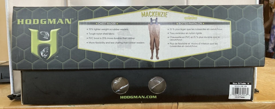 Hodgman Mackenzie 1337566 Nylon Pvc Cleated Chest Wader Size 9 Open Box - Image 2 of 4
