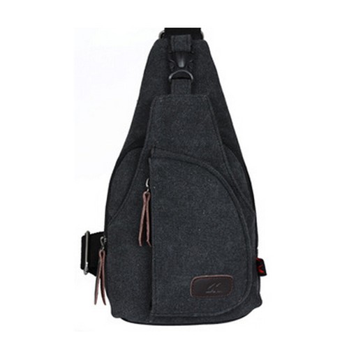Herren Canvas Brustrucksack Schule College Reise Kuriertasche Schultertasche Vintage - Bild 7 von 11