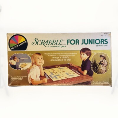 Selchow & Righter Vintage Scrabble Junior Crossword Board Game See Pics Complete