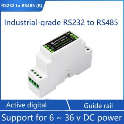 Industrial Rail Type RS232 to RS485 Converter 300-115200Bps Active Digital B3N7-
