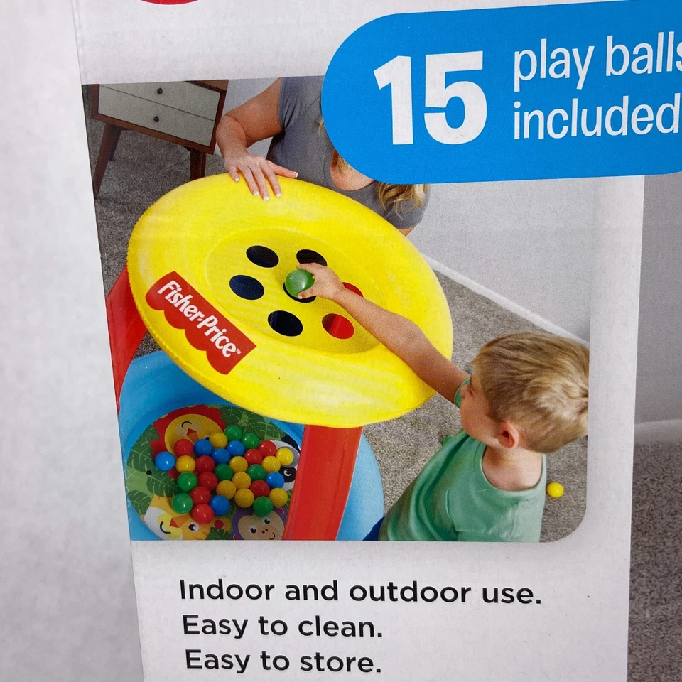 Fisher-Price Ball Pit Inflable Animal Friends Desarrolla Habilidades Motrices 15 Bolas Foto 3 de 4