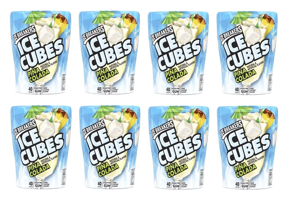 ICE BREAKERS Ice Cubes Pina Colada Flavored, Sugar Free Gum (Pack of 8) On Sale!