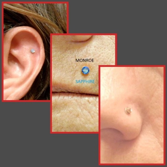 Perno de nariz falso magnético turquesa cristales de Swarovski facetados de 2 mm Foto 4 de 4