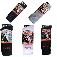 3 OR 12 pairs Men's Crew Socks Cotton Cushion Sport 10-13 Multi-color