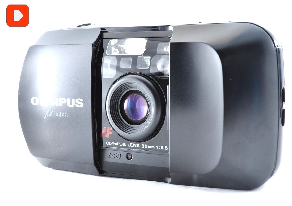 オリンパス　OLYMPUS μ[mju:] 35mm F3.5 OLYMPUS μ mju Digital Camera 35mm F/3.5 Lens Black Opt MINT