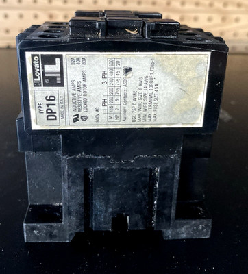 Lovato DP16 Electric Contactor From Taylor Soft Serve Machine other applications