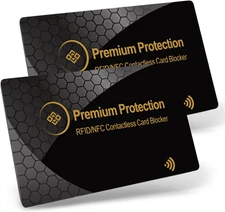 RFID Blocking Card (Pack of 2) - Debit & Credit Card Protector | Safe Armoured S