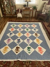 Quilt,Vintage Sunbonnet Sue Incomplete Hand Appliqu d/Quilted.80 Complete.