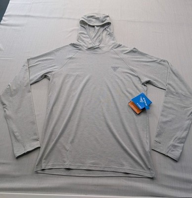 New Mens Columbia PFG Uncharted Hoodie Sz SMALL $60 Soft Lightweight Gray
