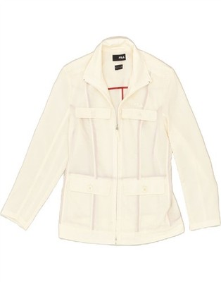 FILA Damen Bomberjacke UK 8 Small Off White Polyester AU57