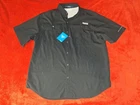 COLUMBIA  PFG TAMIAMI    MENS LARGE  BLACK    SS  VENTED  FISHING   SHIRT NEW