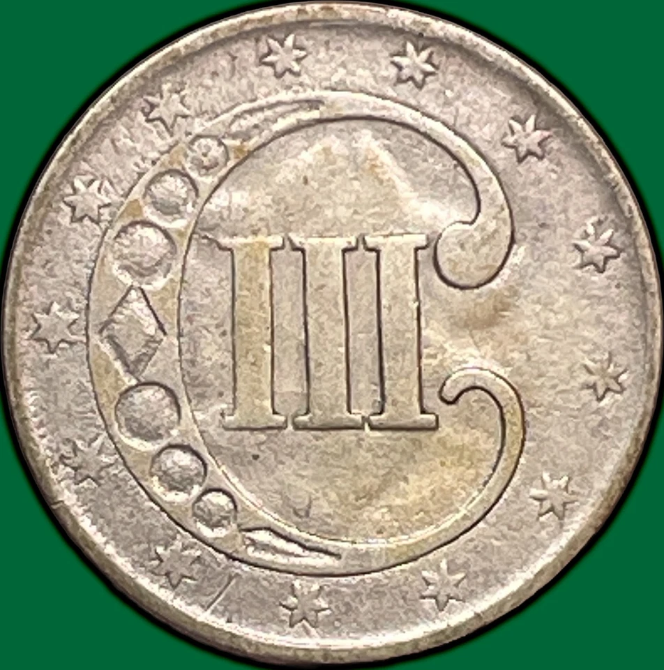 1852 Three Cent Silver Trime Almost Uncirculated AU Coin #29563 - Image 2 of 3