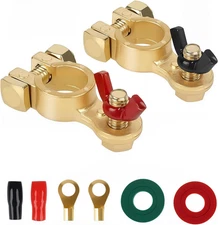 SINGARO Car Battery Terminal Connector, Pure Copper Cable End Top Post Clip Posi