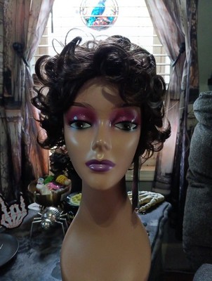 AMNENL Brand , Synthetic Pixi Cut Wig With Big Curls