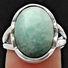 Natural Blue Aragonite 925 Sterling Silver Ring s.7.5 Jewelry R-1438