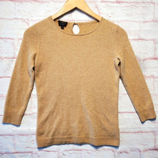 Talbots Sweater Womens XS Camel Tan Pure Cashmere Old Money Preppy Feminine Cozy
