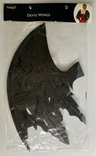 Black Glitter Devil Wings Adult Demon Costume Spirit Halloween Accessory 21"