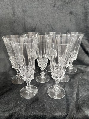 Set Of 8 Tuilleries Villandry by CRISTAL D'ARQUES Fluted Champagne Glasses