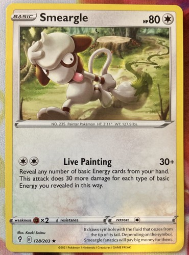 Pokémon TCG Smeargle Evolving Skies 128/203 Regular Rare Card