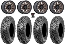 Fuel Cycle 15" Wheels Bronze +10mm 32" RAZR XT Tires Can-Am Maverick X3