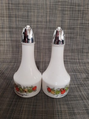 Vintage Spice Of Life Oil Vinegar Cruets Bottles Gemco L'Huile Le Vinaigre USA