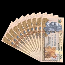 Zimbabwe 100 Yottalillion Dollars Paper Money 10pcs Non-currency Banknotes