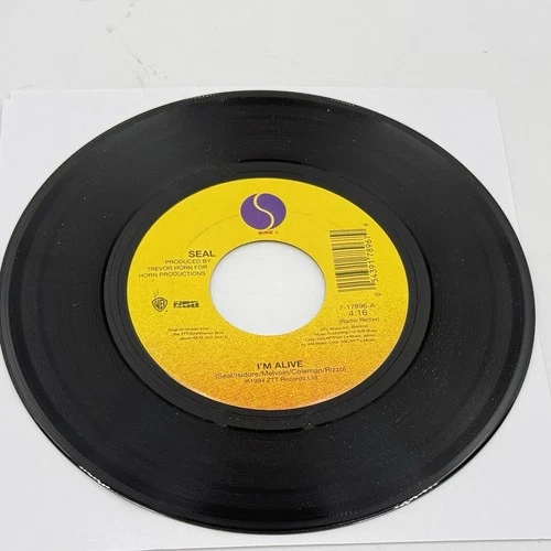 SEAL Kiss From A Rose I'm Alive (Radio Remix) 7" 45 vinyl VG++ Sire 1995 HEAR
