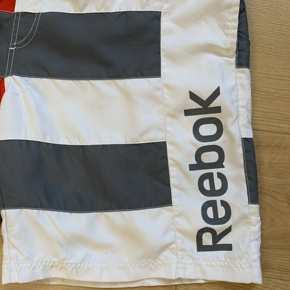 Reebok Mens Boardshorts 2XL Trunks Red Grey White Boardies Summer Beach  - Image 4 of 4