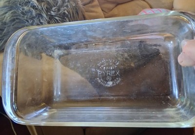 Vtg Pyrex 213 Clear Glass Loaf/ Bread Baking Pan Dish 1.5 Qt 8.25  x 4.5  x 2.5 