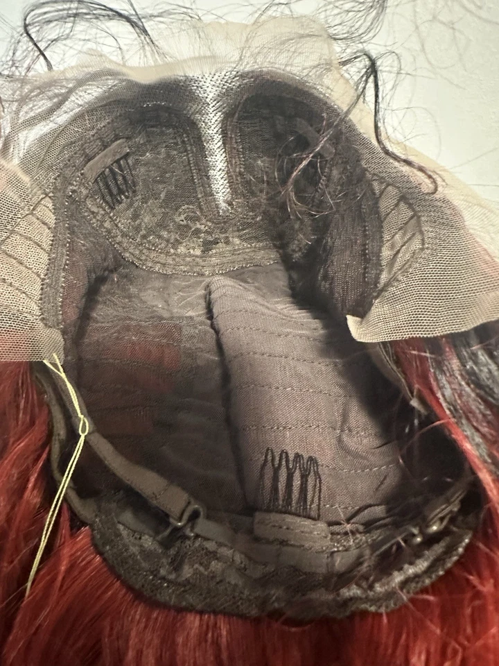 Peluca sintética Ombré Water Wave roja Foto 4 de 4