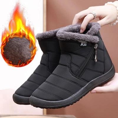 Mens/Women Snow Ankle Winter Warm Boots Shoes Ladies Lined Waterproof Non-slip