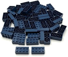 Lego 50 New Dark Blue Bricks Building Blocks 2 x 4 Stud Parts