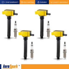 4 Heavy Duty Ignition Coil & 4 Platinum Spark Plug fit 2013-2016 Dodge Dart 2.0L