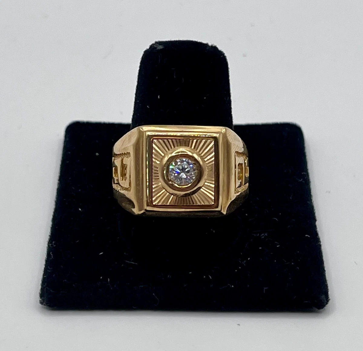 Cubic Zirconia Yellow Gold 10k Rings for Men for sale | eBay