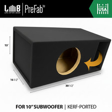 1.80 ft 38Hz Ported Subwoofer Enclosure Box w/ Kerf Port for Single 10" Sub
