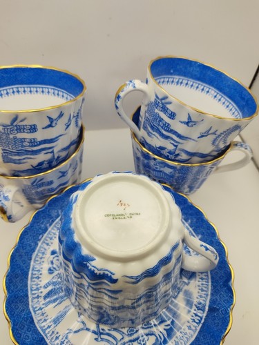 Vintage Copeland Spode Blue Italian Cups And Saucers. - Picture 3 of 3