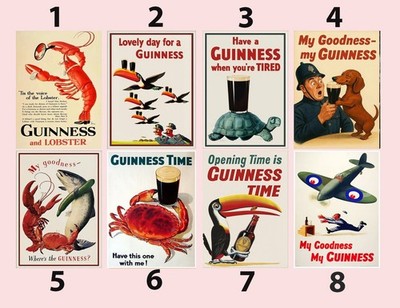 Vintage Guinness Advertising Art Retro Beer Poster