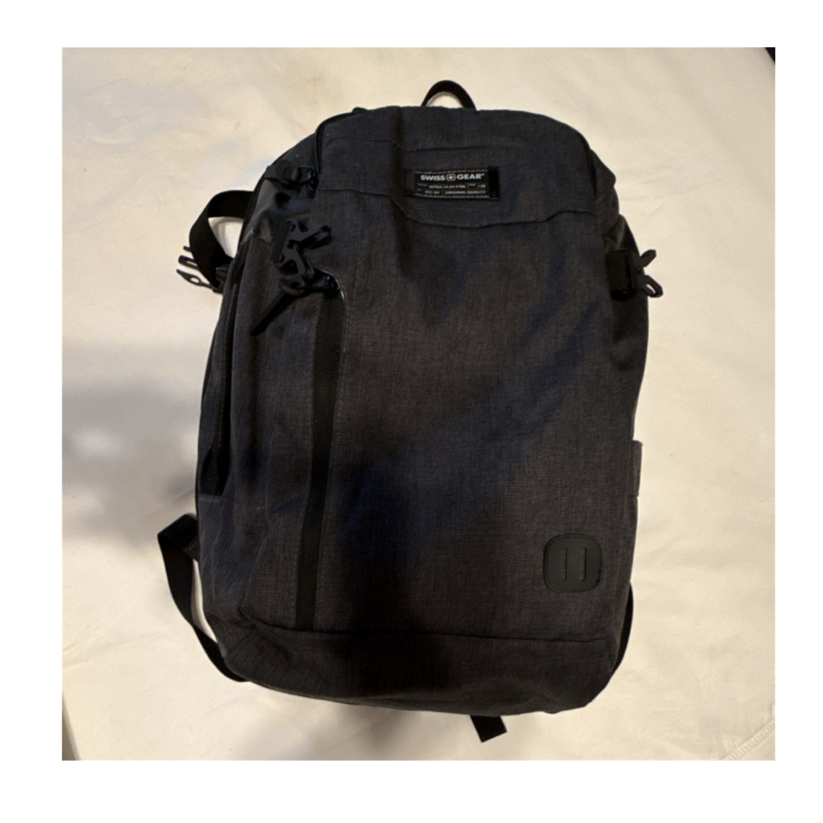 Black Buckle Zipper Adjustable Strap