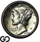 1936-D Mercury Dime Blast White Gem BU++