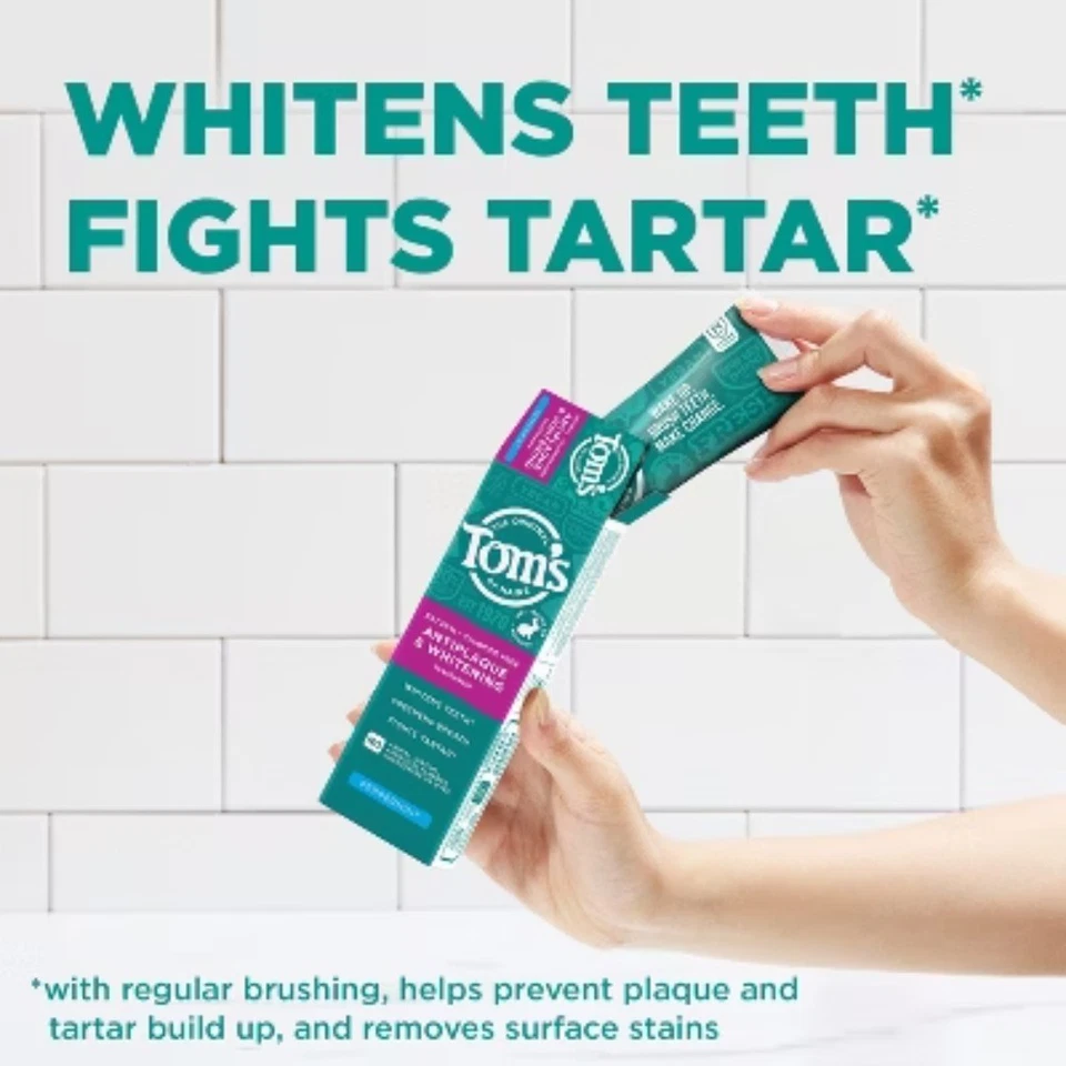 Tom's of Maine Antiplaque and Whitening Fluoride-Free Vegan Toothpaste - 4.5oz - Image 2 of 4